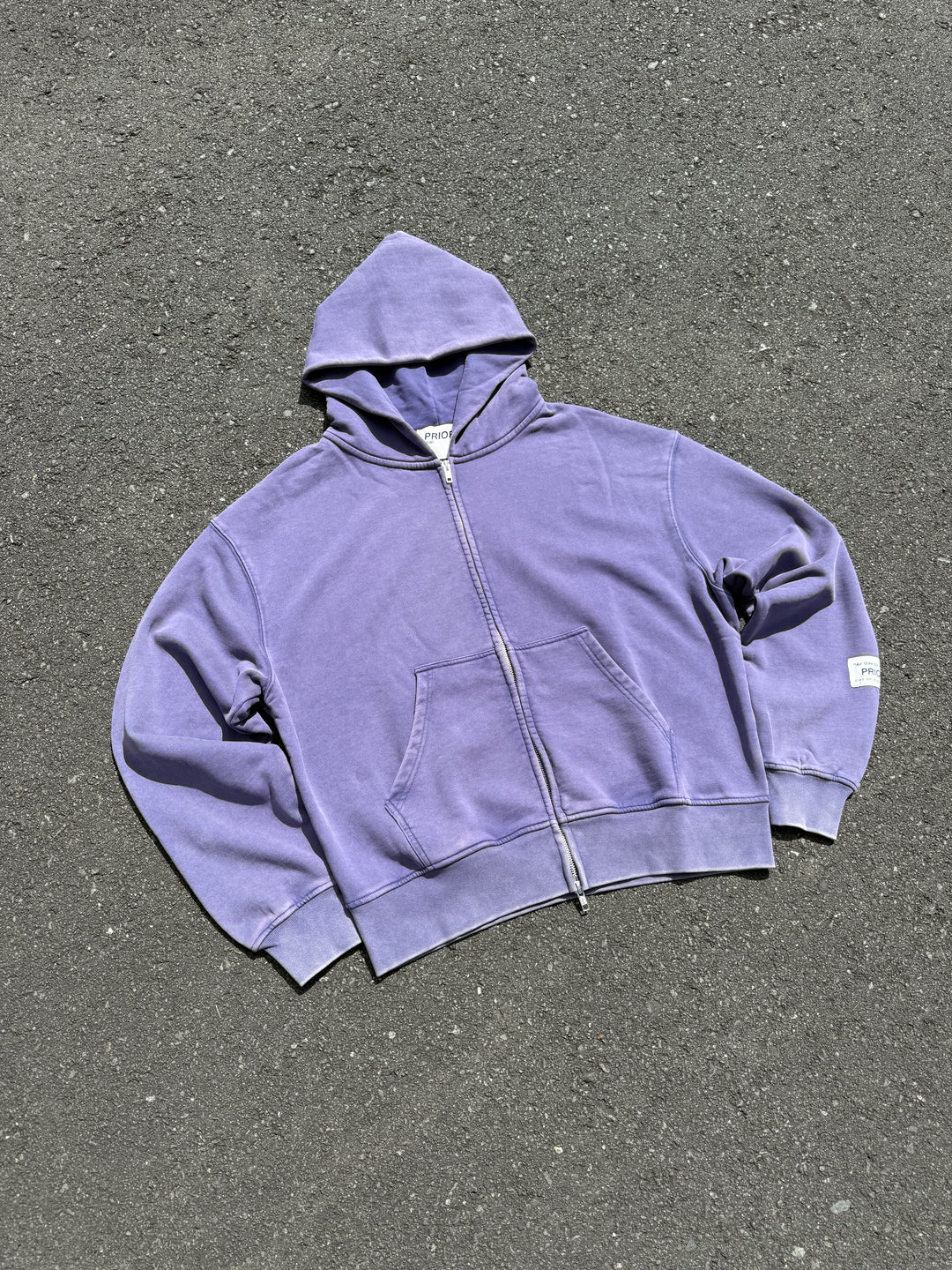 Prior Seoul Collection Double Zip-Up Hoodie Washed Navy