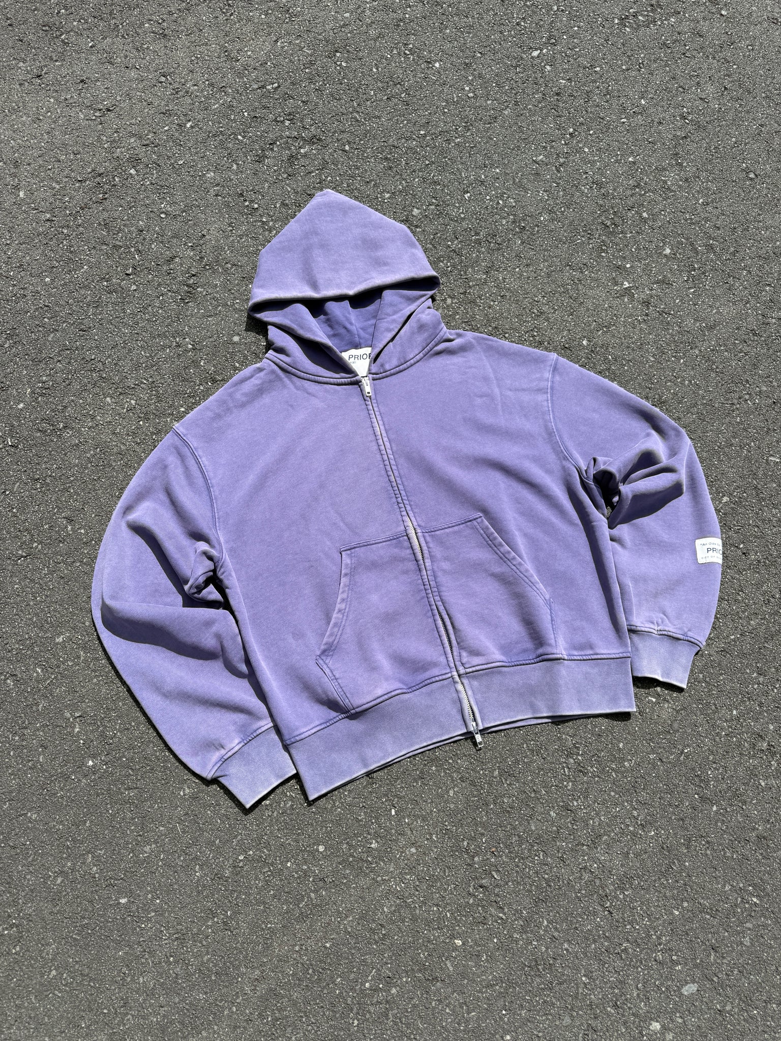 Prior Seoul Collection Double Zip-Up Hoodie Washed Navy