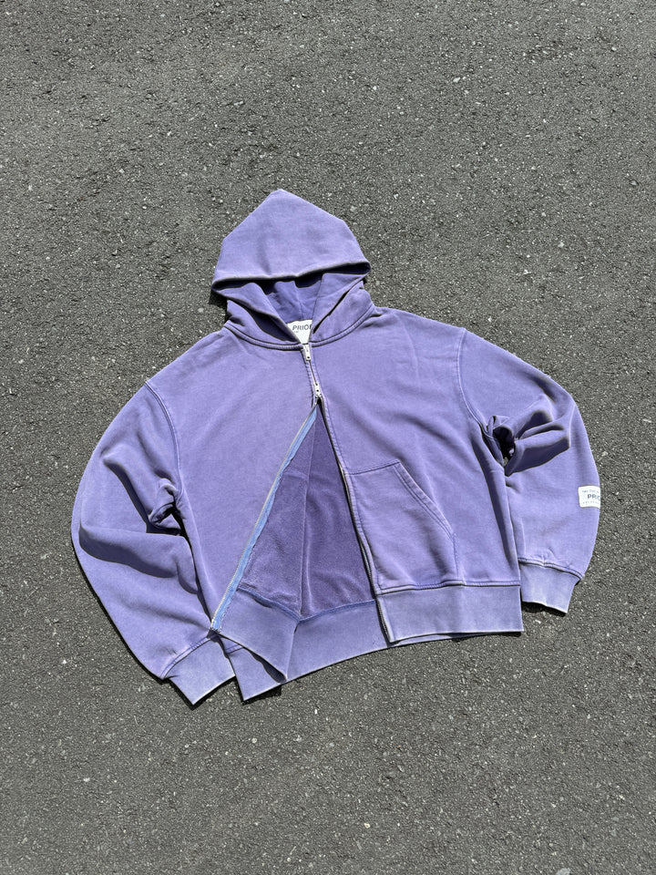 Prior Seoul Collection Double Zip-Up Hoodie Washed Navy