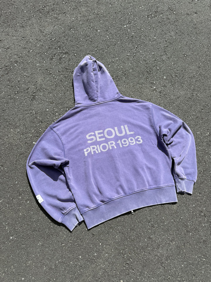 Prior Seoul Collection Double Zip-Up Hoodie Washed Navy