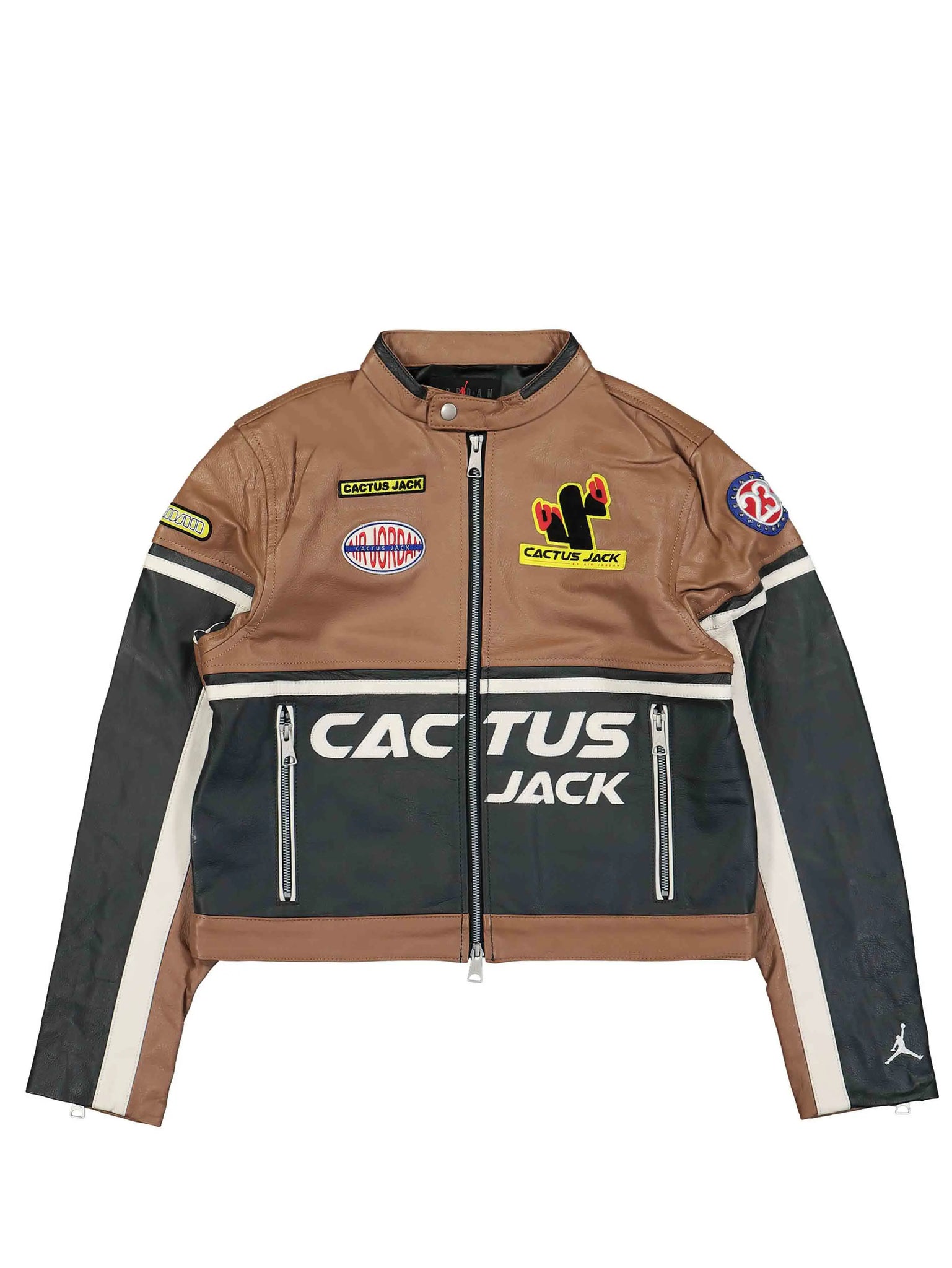 Jordan x Travis Scott Cactus Jack Women's Leather Jacket Archaeo Brown Prior