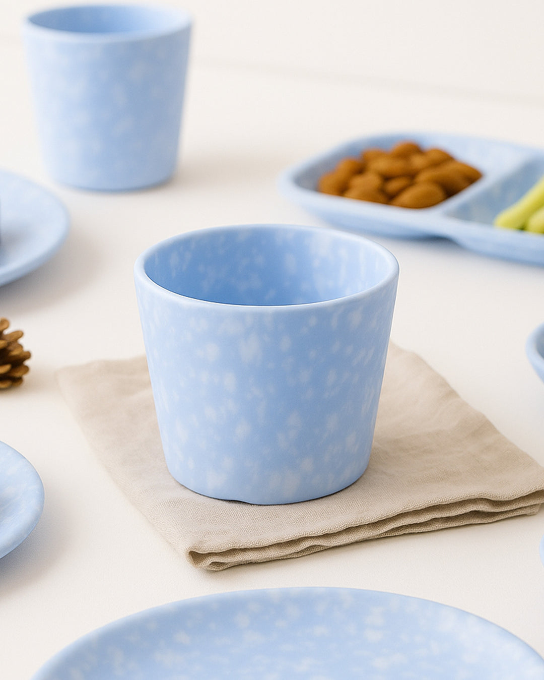 Korean Bunsik Retro Melamine Modern Cup Blue
