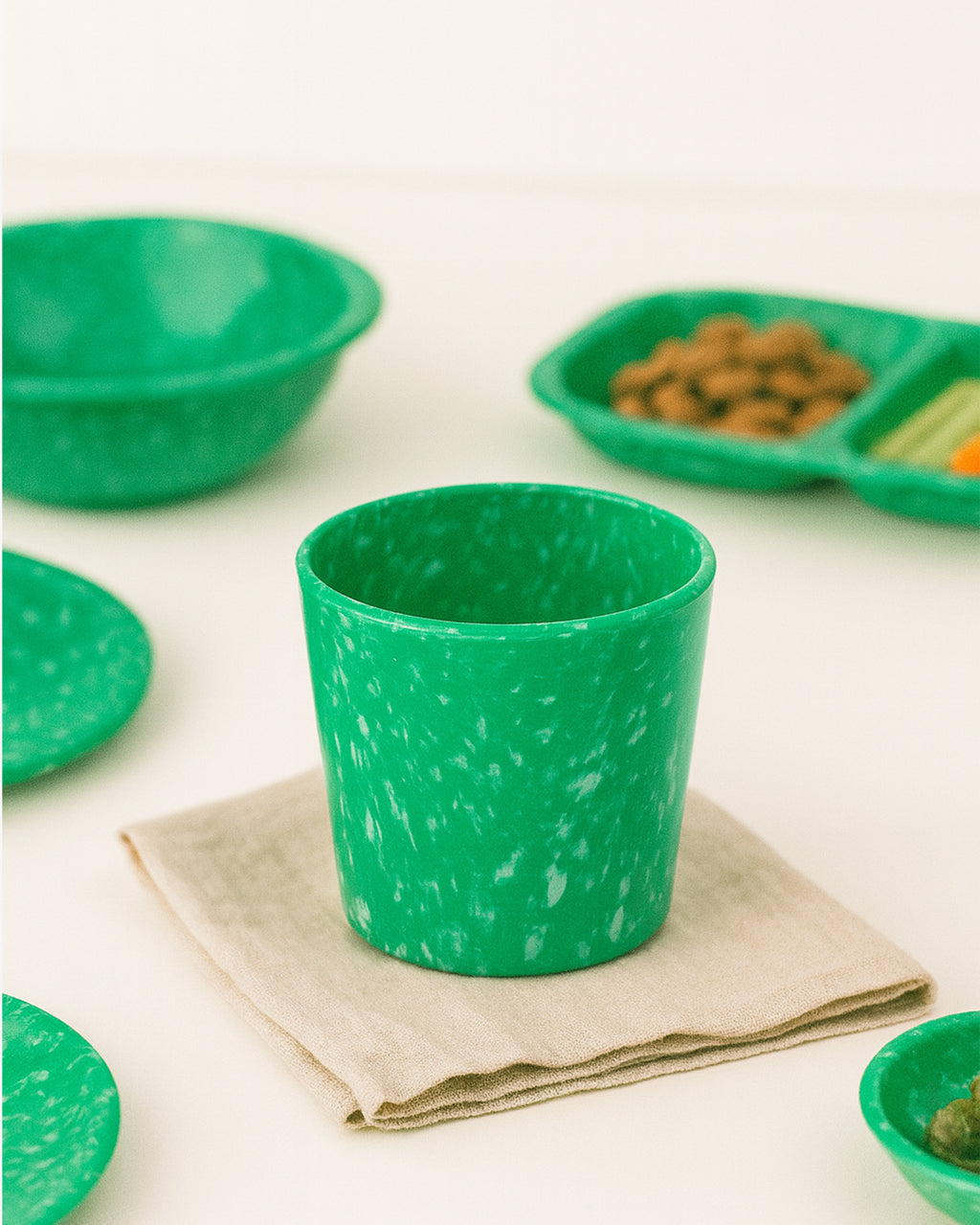 Korean Bunsik Retro Melamine Modern Cup Green