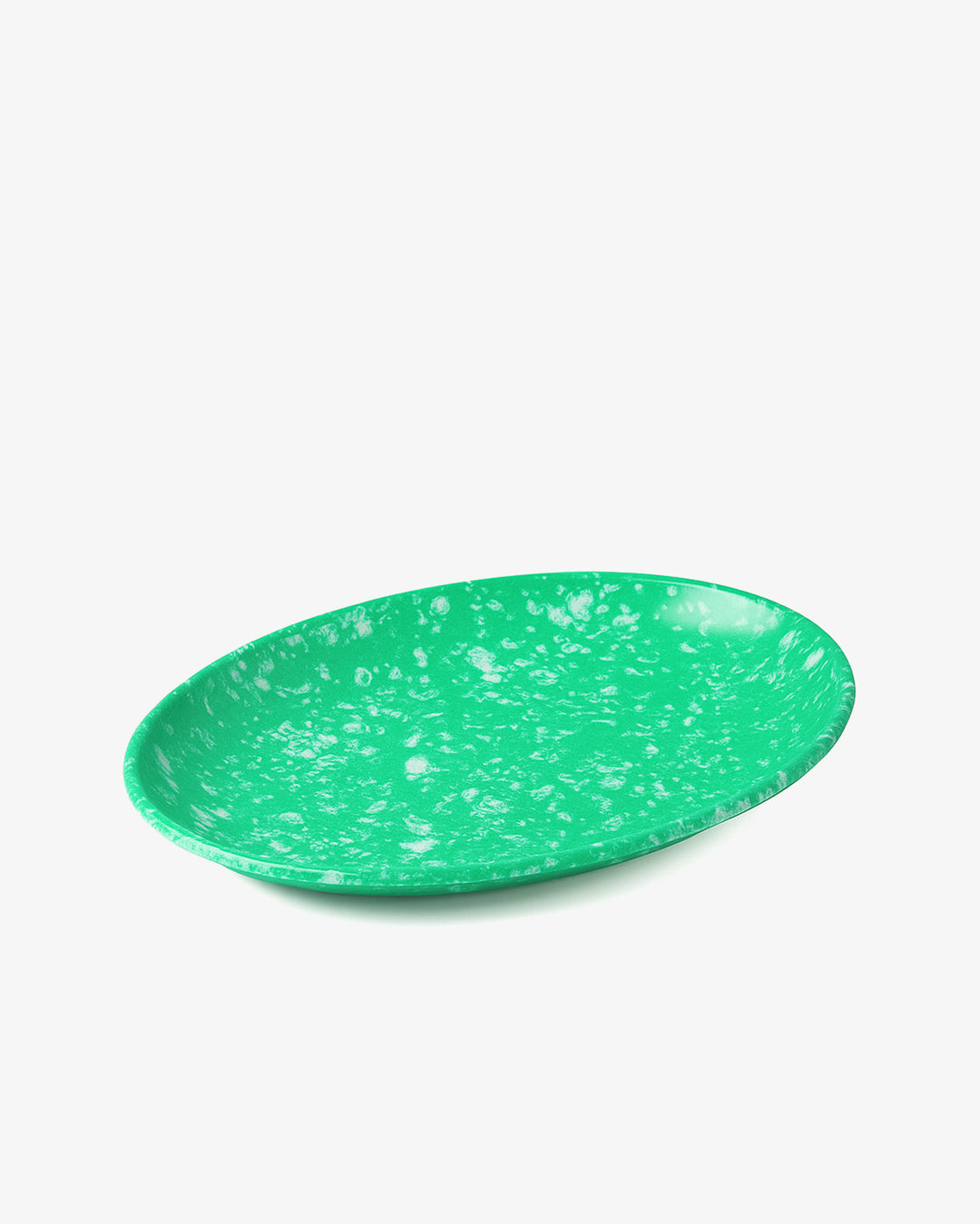 Korean Bunsik Retro Melamine Oval Plate Green