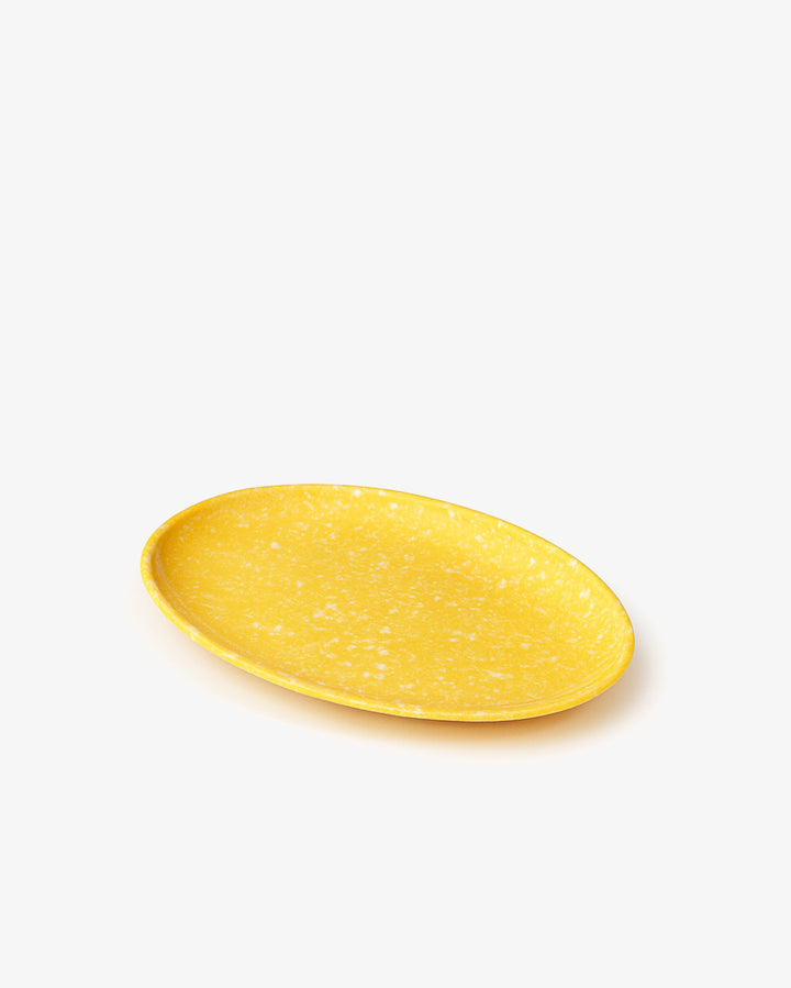 Korean Bunsik Retro Melamine Oval Plate Yellow