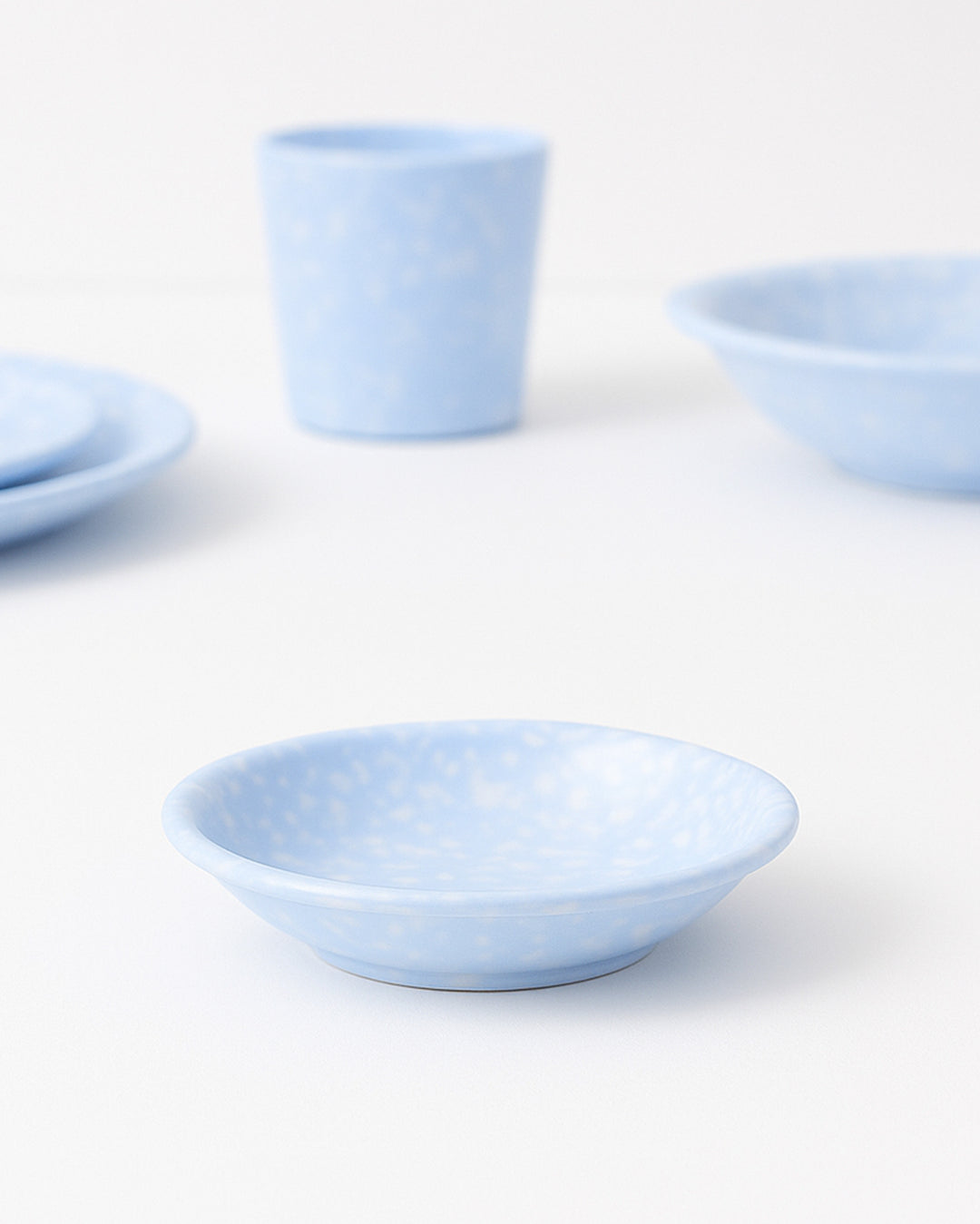 Korean Bunsik Retro Melamine Side Dish Plate Blue