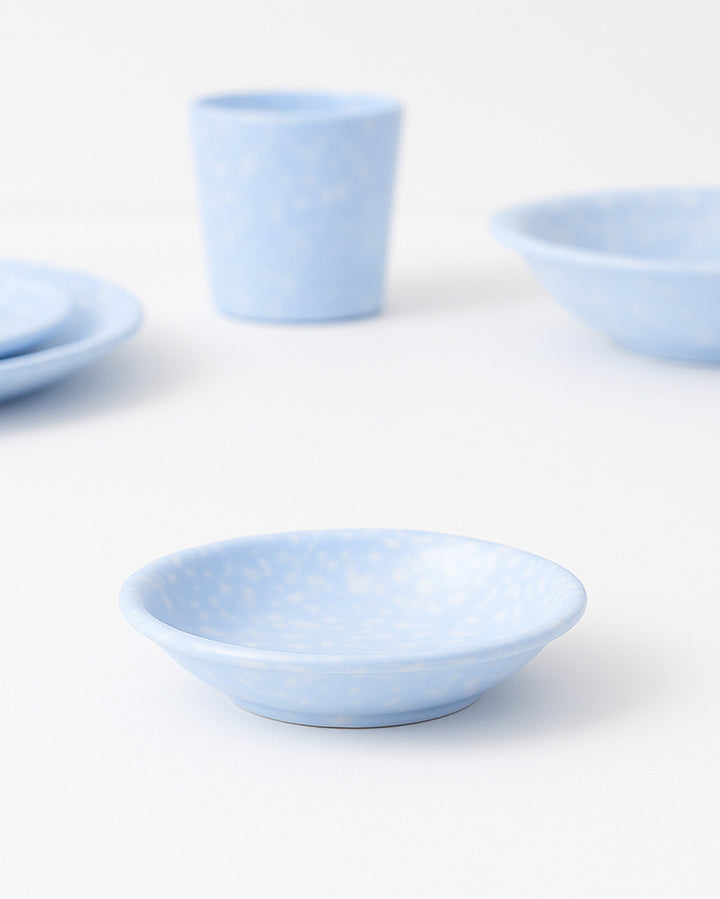 Korean Bunsik Retro Melamine Side Dish Plate Blue