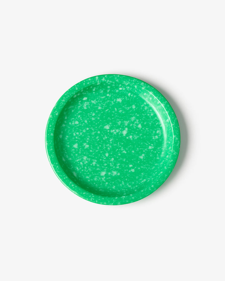 Korean Bunsik Retro Melamine Traditional Round Plate Green