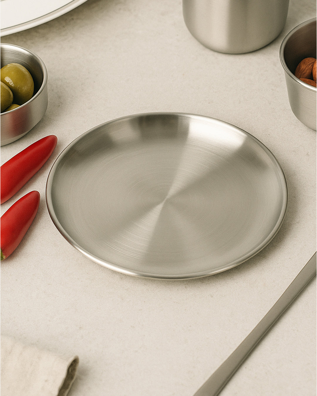 Korean Stainless Steel Round Plate Medium
