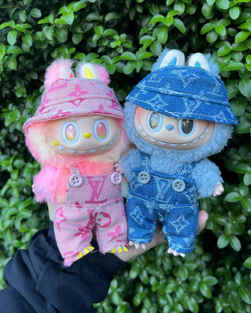 Labubu LV Inspired Denim Outfit Pink (Outfit Only)