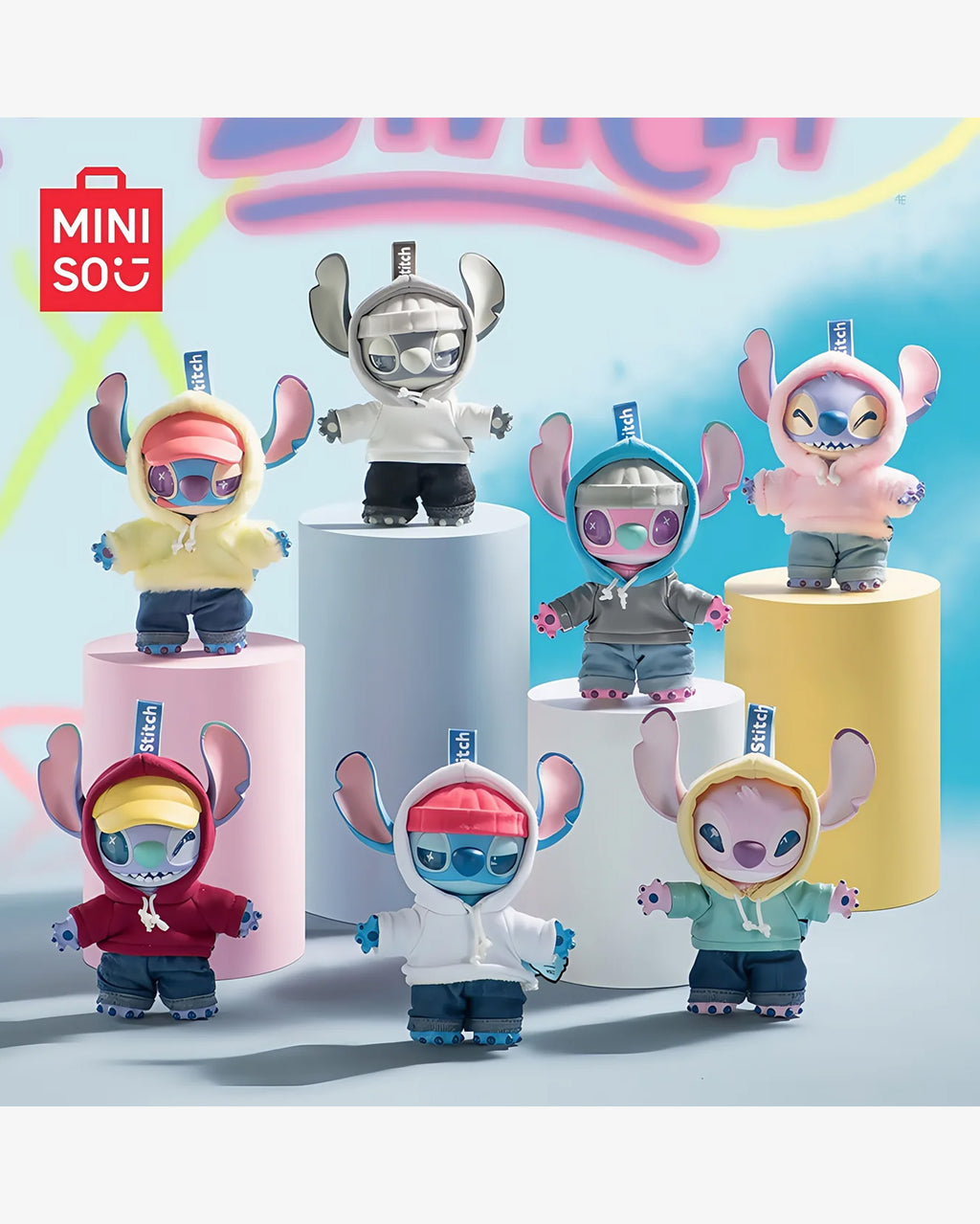 Miniso Disney Stitch GenZ Street Series-Vinyl Plush Pendant Blind Box