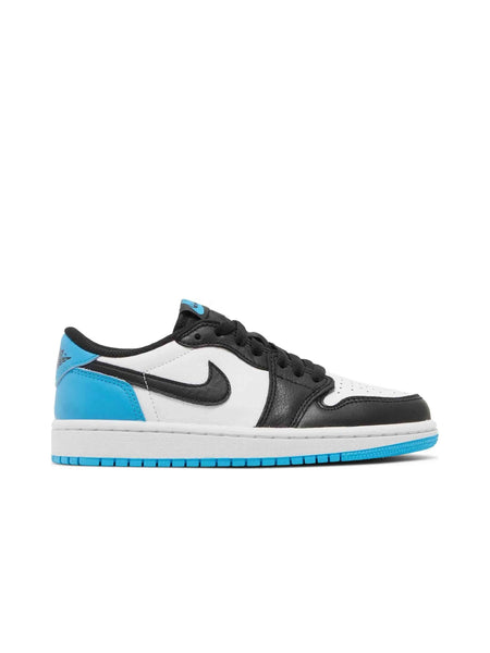 シューズ(男性用) AJ1 Low \"Black and Dark Powder Blue/UNC Jordan 1 Retro Low OG Black Dark Powder Blue Men's - CZ0790