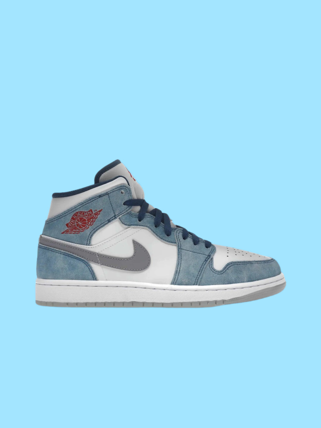 Nike Air Jordan 1 Mid French Blue Fire Red Prior