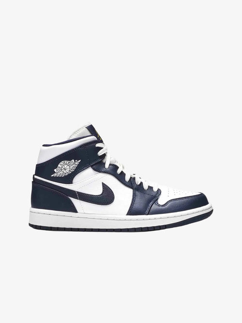 Nike Air Jordan 1 Mid White Metallic Gold Obsidian Prior
