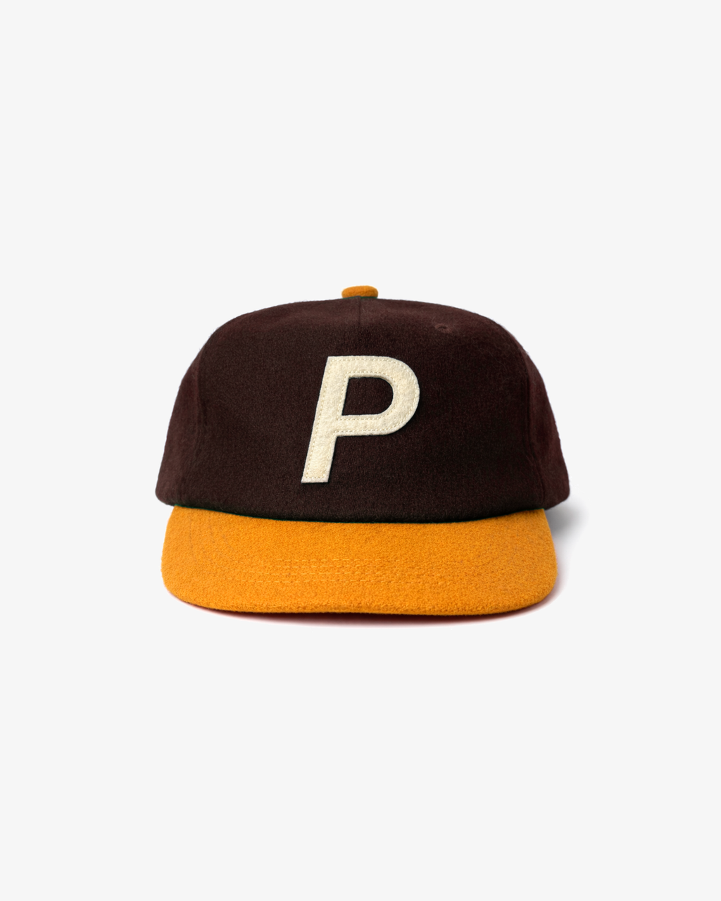 P Logo Wool 5 Panel Hat Brown / Golden Ochre