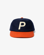 P Logo Wool 5 Panel Hat Navy / Burnt Orange