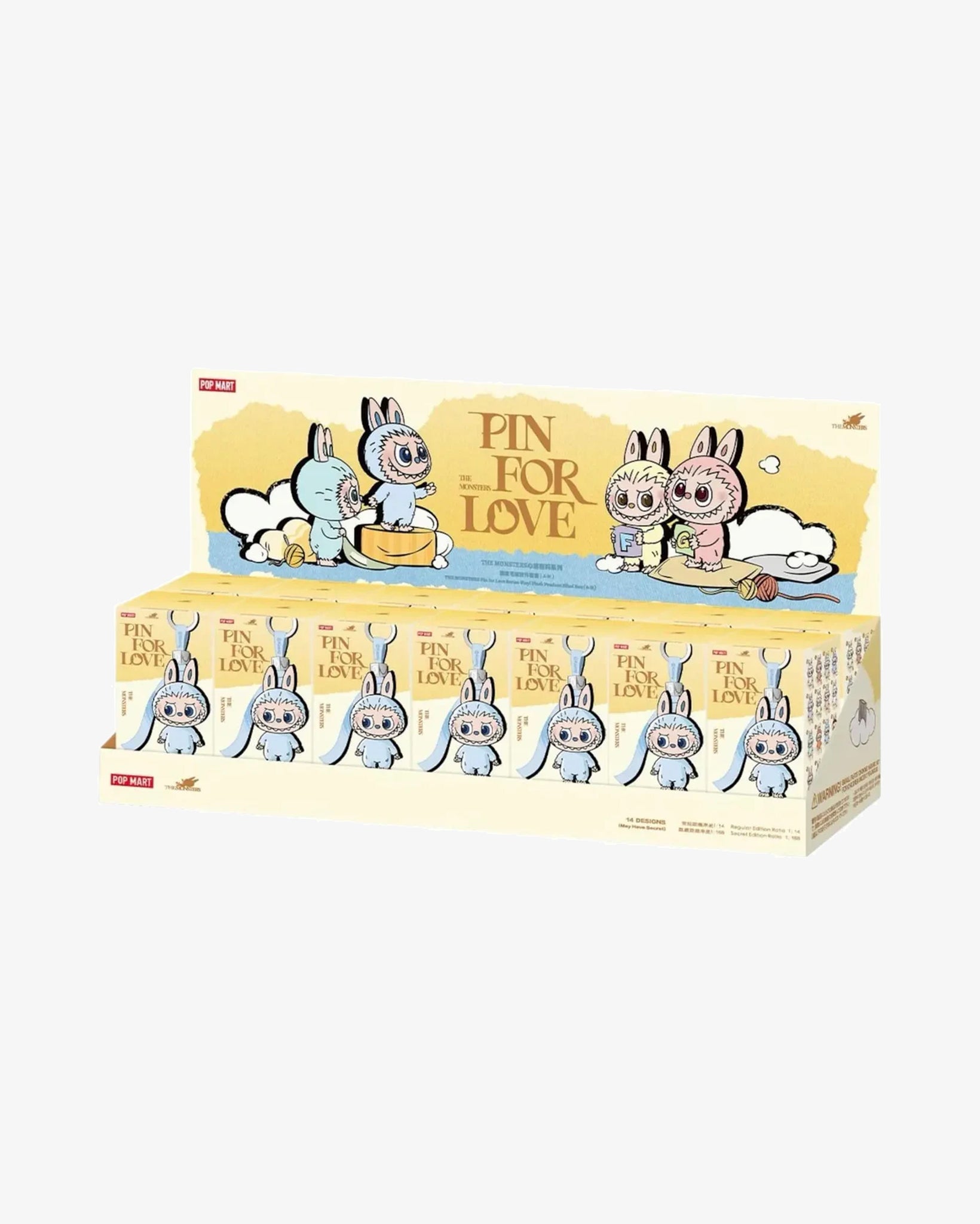 Pop Mart Labubu The Monsters Pin for Love Series Vinyl Plush Pendant (A-M) Sealed Case (14 Blind Box)