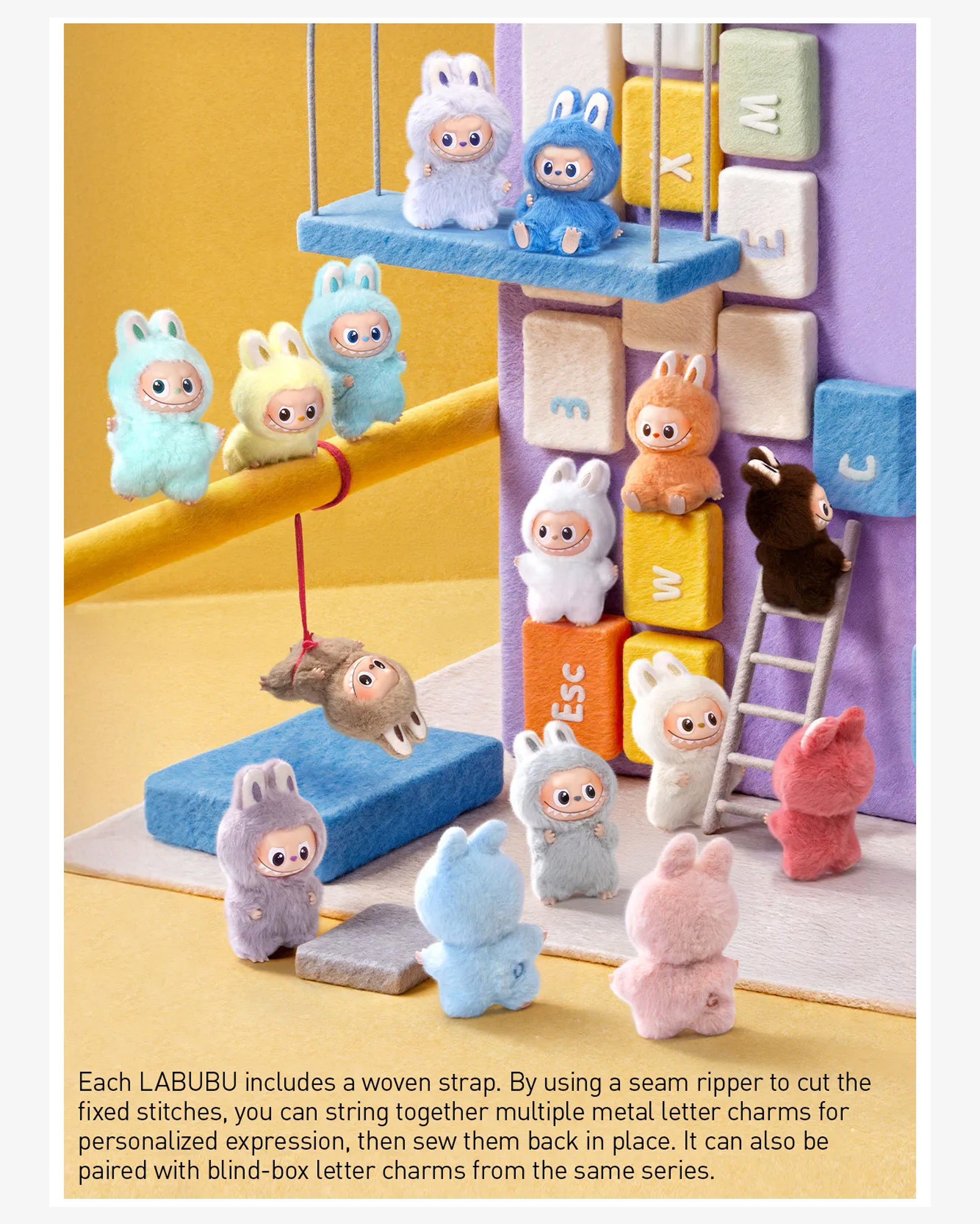 Pop Mart Labubu The Monsters Pin for Love Series Vinyl Plush Pendant (N-Z) Sealed Case (14 Blind Box)