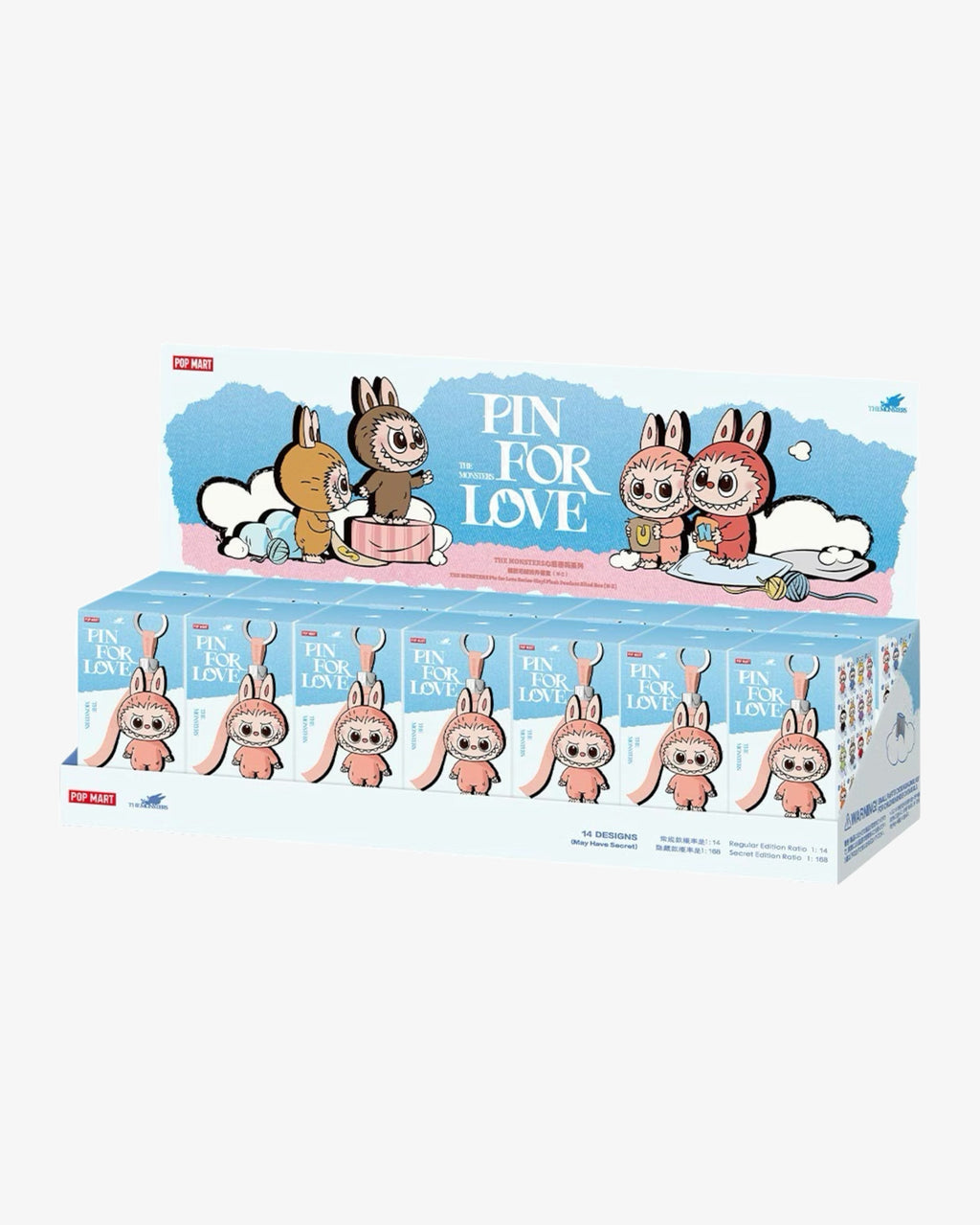 Pop Mart Labubu The Monsters Pin for Love Series Vinyl Plush Pendant (N-Z) Sealed Case (14 Blind Box)