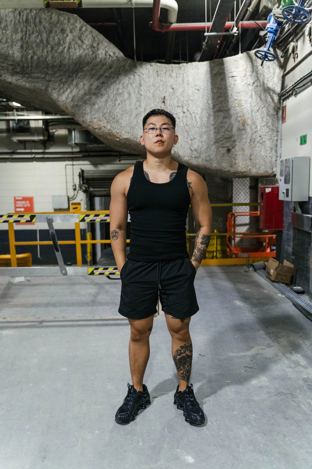 Prior Black Collection Embroidery Logo Nylon Shorts Onyx in Auckland, New Zealand - Shop name