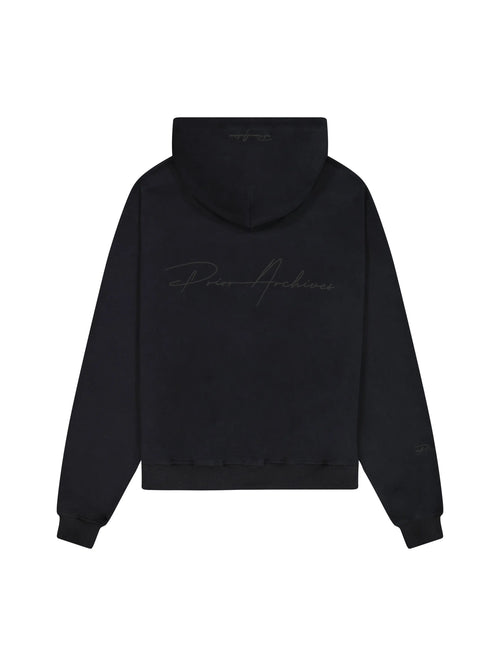 Prior Black Collection Embroidery Logo Oversized Hoodie Onyx in Auckland, New Zealand - Shop name