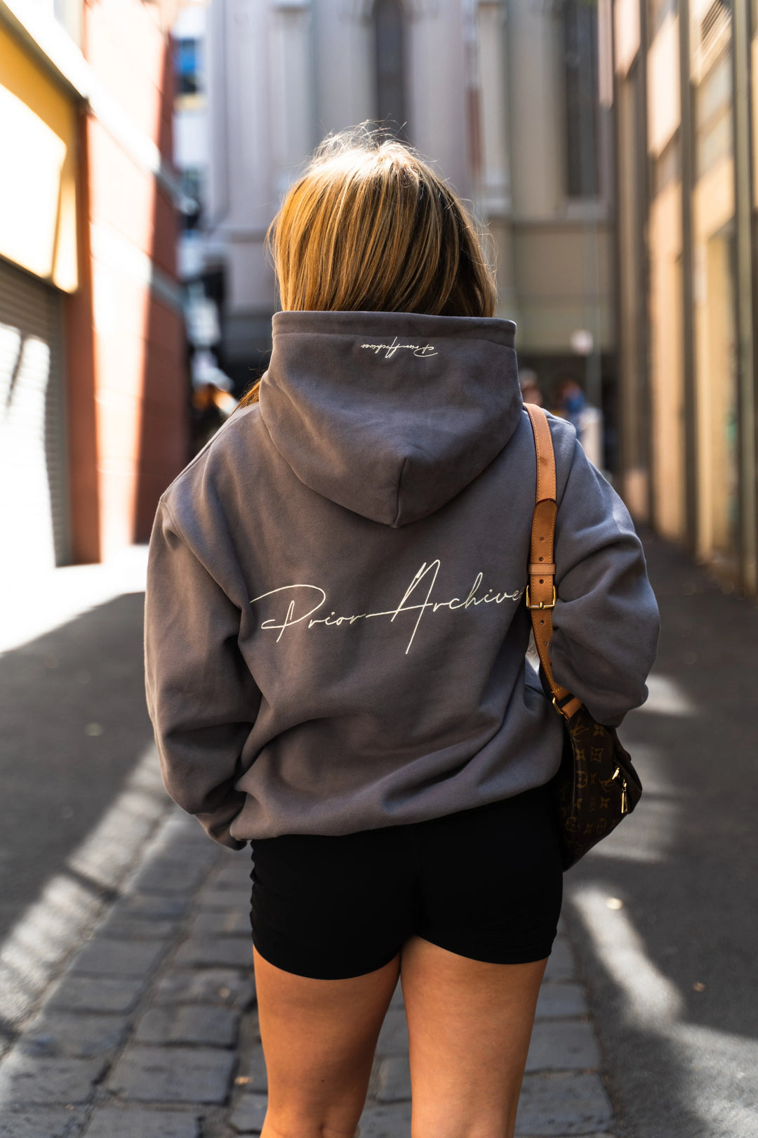 Prior Embroidery Logo Oversized Hoodie Slate in Auckland, New Zealand - Shop name