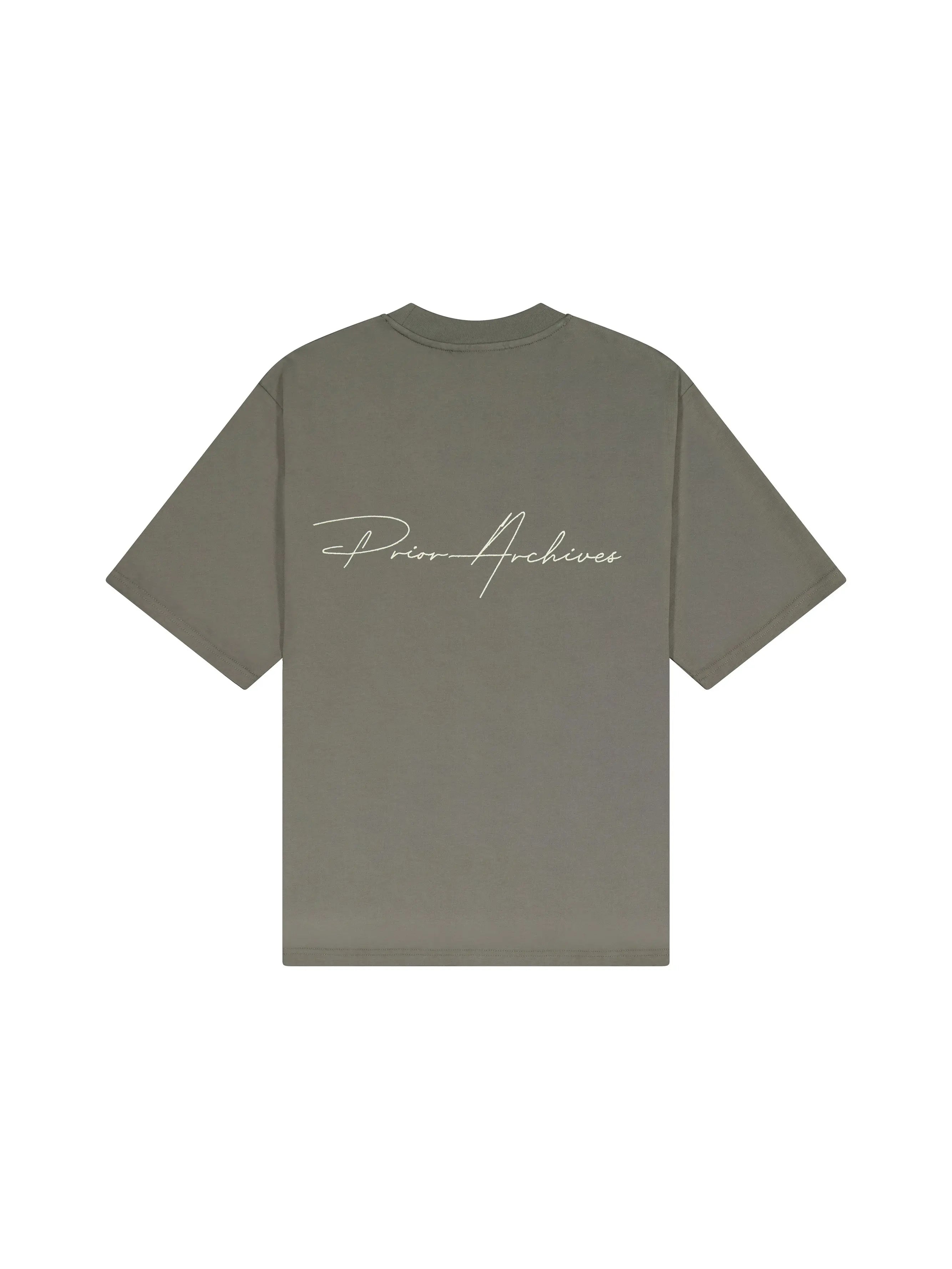 Prior Embroidery Logo Oversized T-shirt Medium Olive in Auckland, New Zealand - Shop name