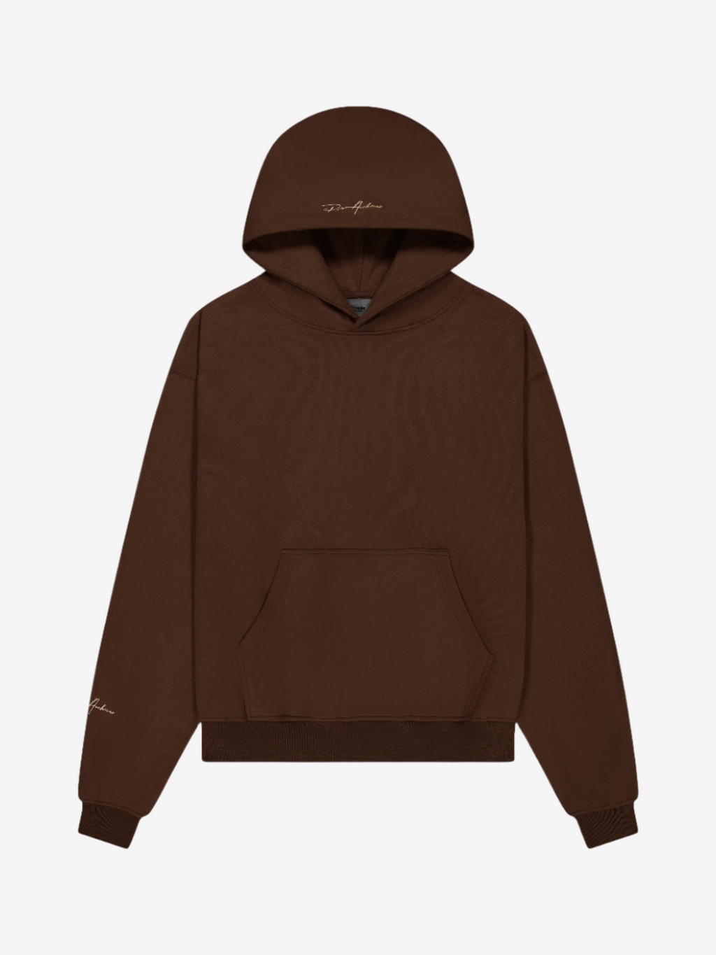 Prior Embroidery Logo Oversized Cropped Hoodie Cocoa - Prior
