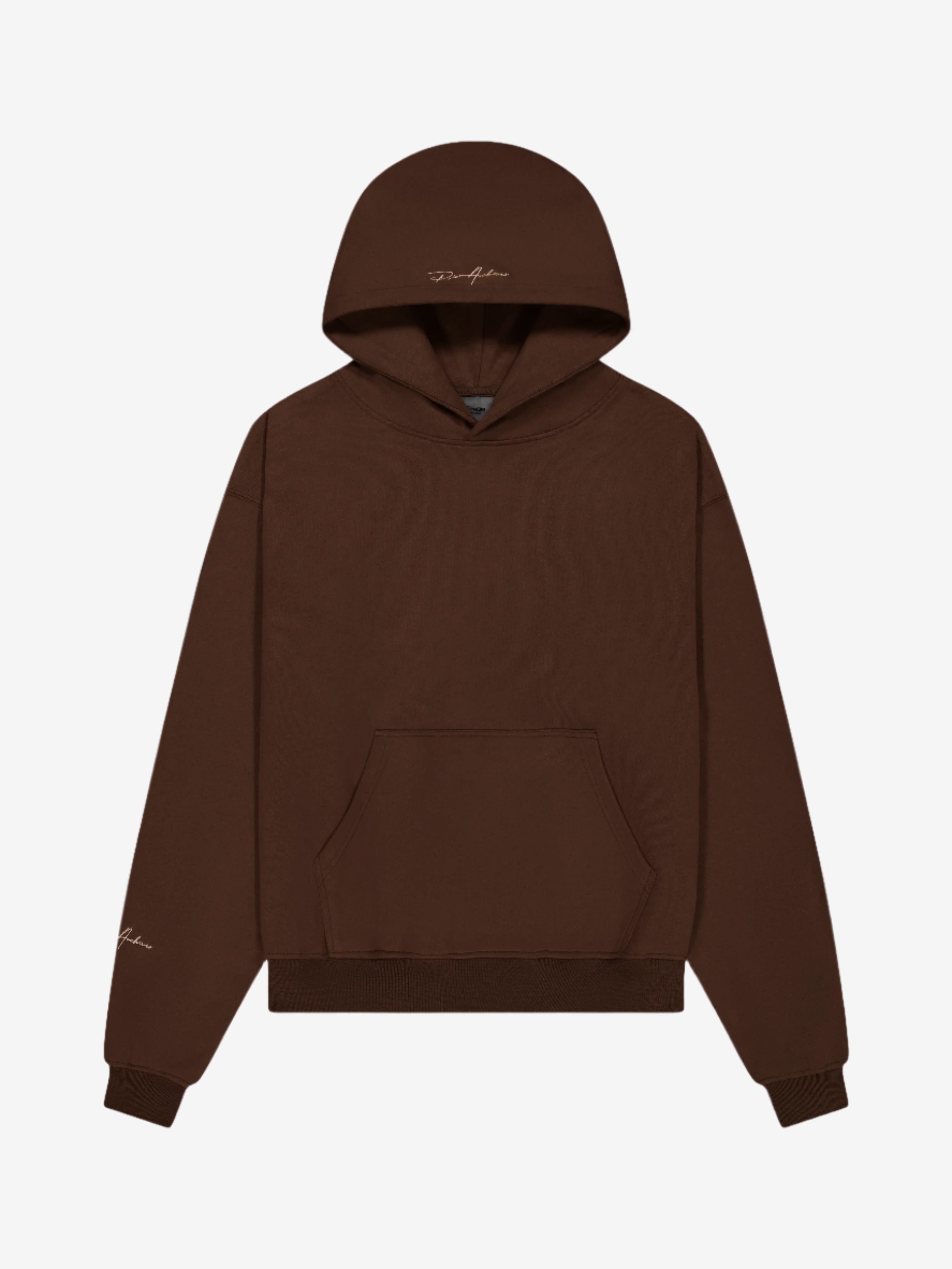 Prior Embroidery Logo Oversized Cropped Hoodie Cocoa - Prior
