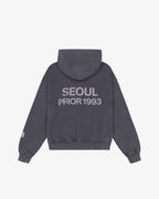 Prior Seoul Collection Double Zip-Up Hoodie Washed Anthracite