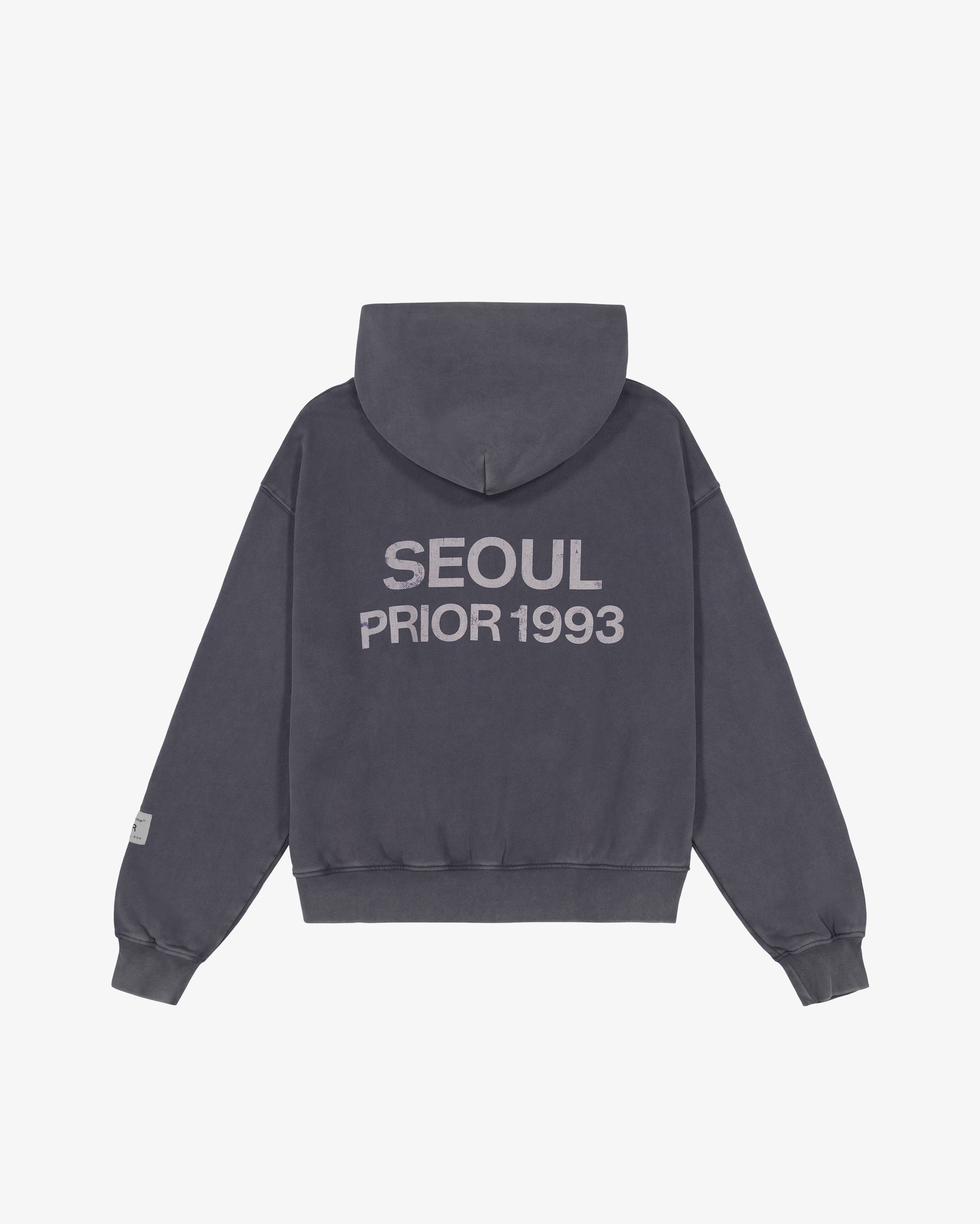 Prior Seoul Collection Double Zip-Up Hoodie Washed Anthracite
