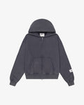 Prior Seoul Collection Double Zip-Up Hoodie Washed Anthracite