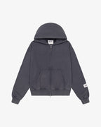 Prior Seoul Collection Double Zip-Up Hoodie Washed Anthracite