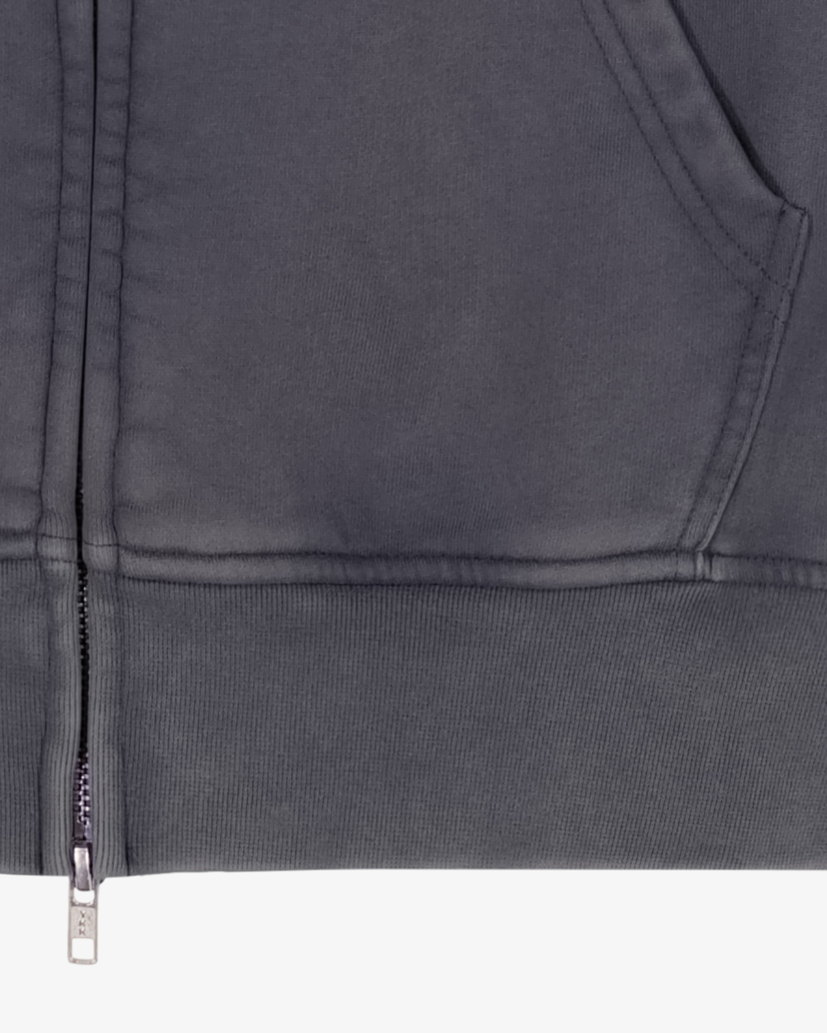 Prior Seoul Collection Double Zip-Up Hoodie Washed Anthracite