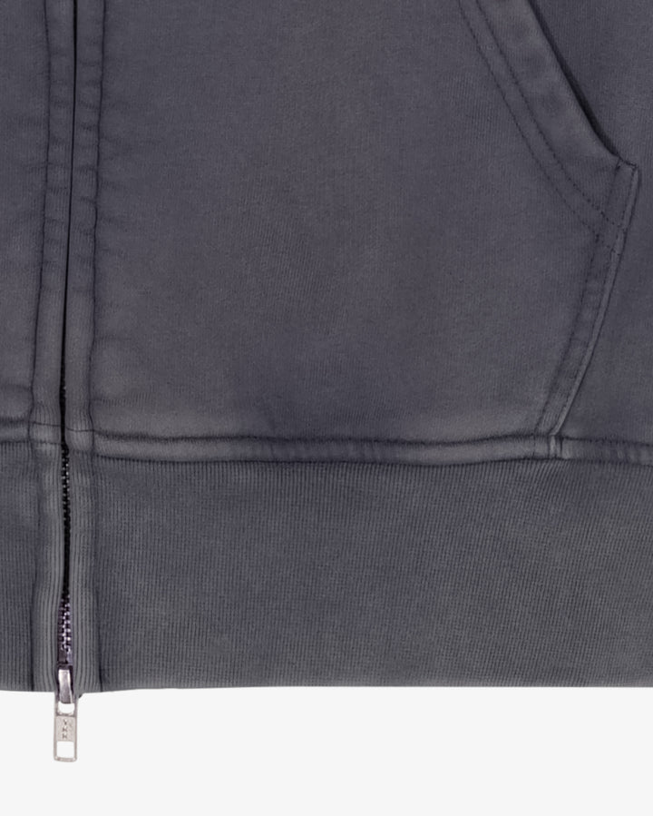 Prior Seoul Collection Double Zip-Up Hoodie Washed Anthracite