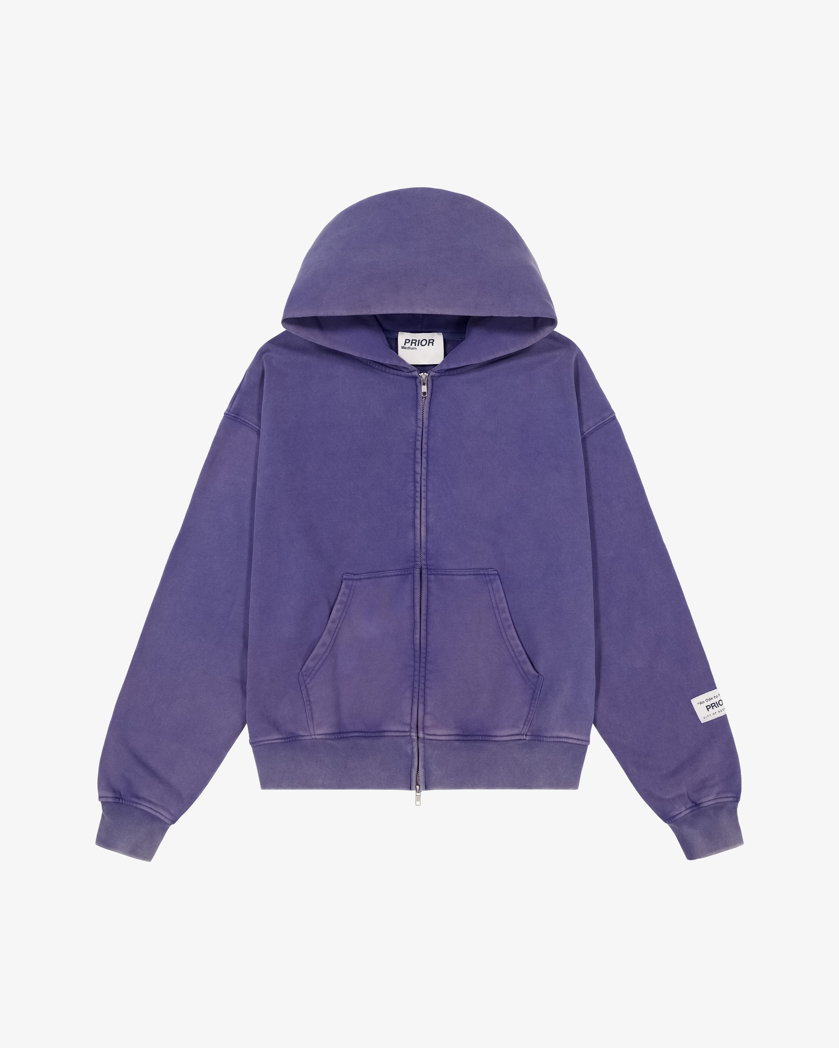 Prior Seoul Collection Double Zip-Up Hoodie Washed Navy