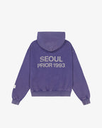 Prior Seoul Collection Double Zip-Up Hoodie Washed Navy