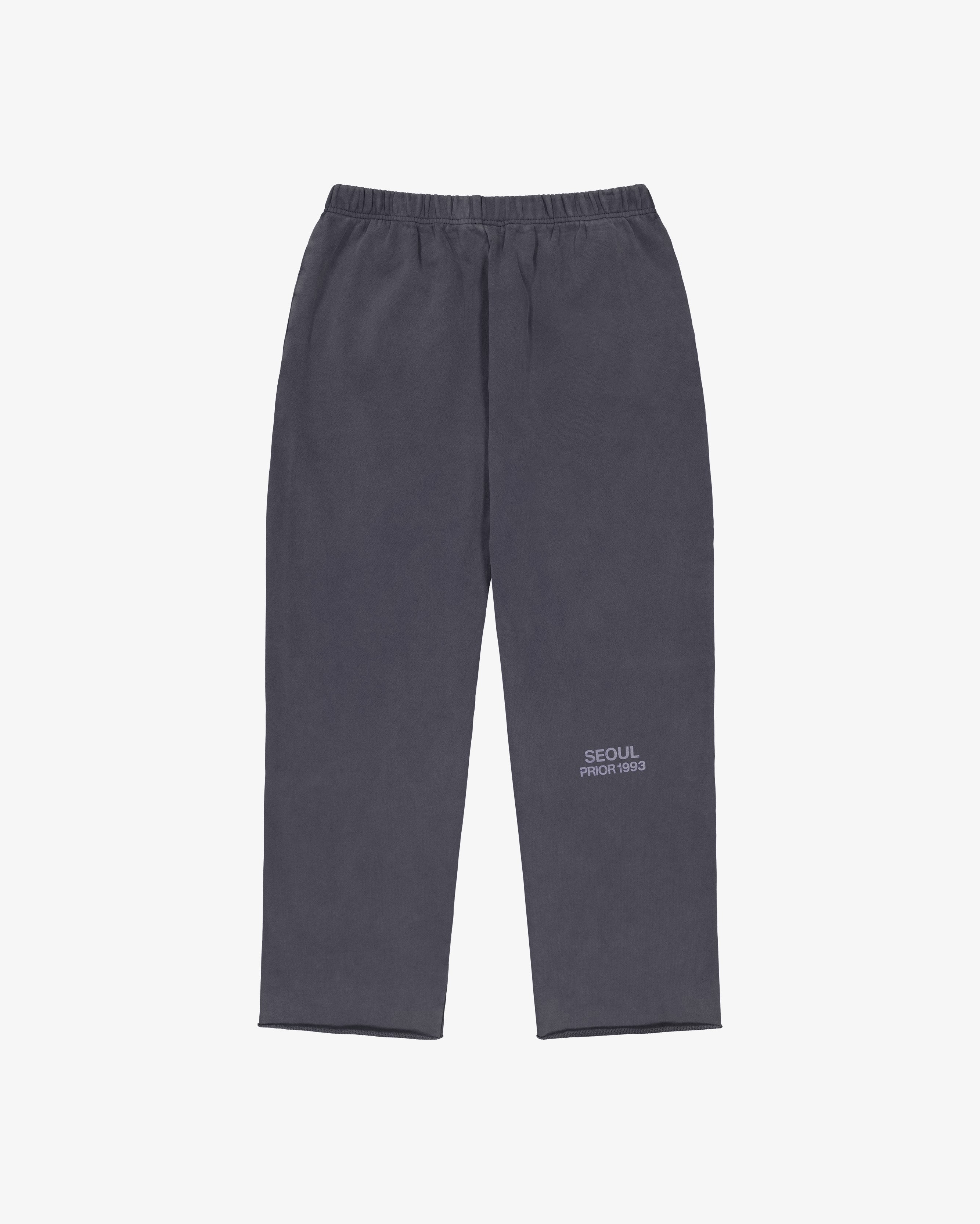 Prior Seoul Collection Raw Hem Relaxed Pants Washed Anthracite