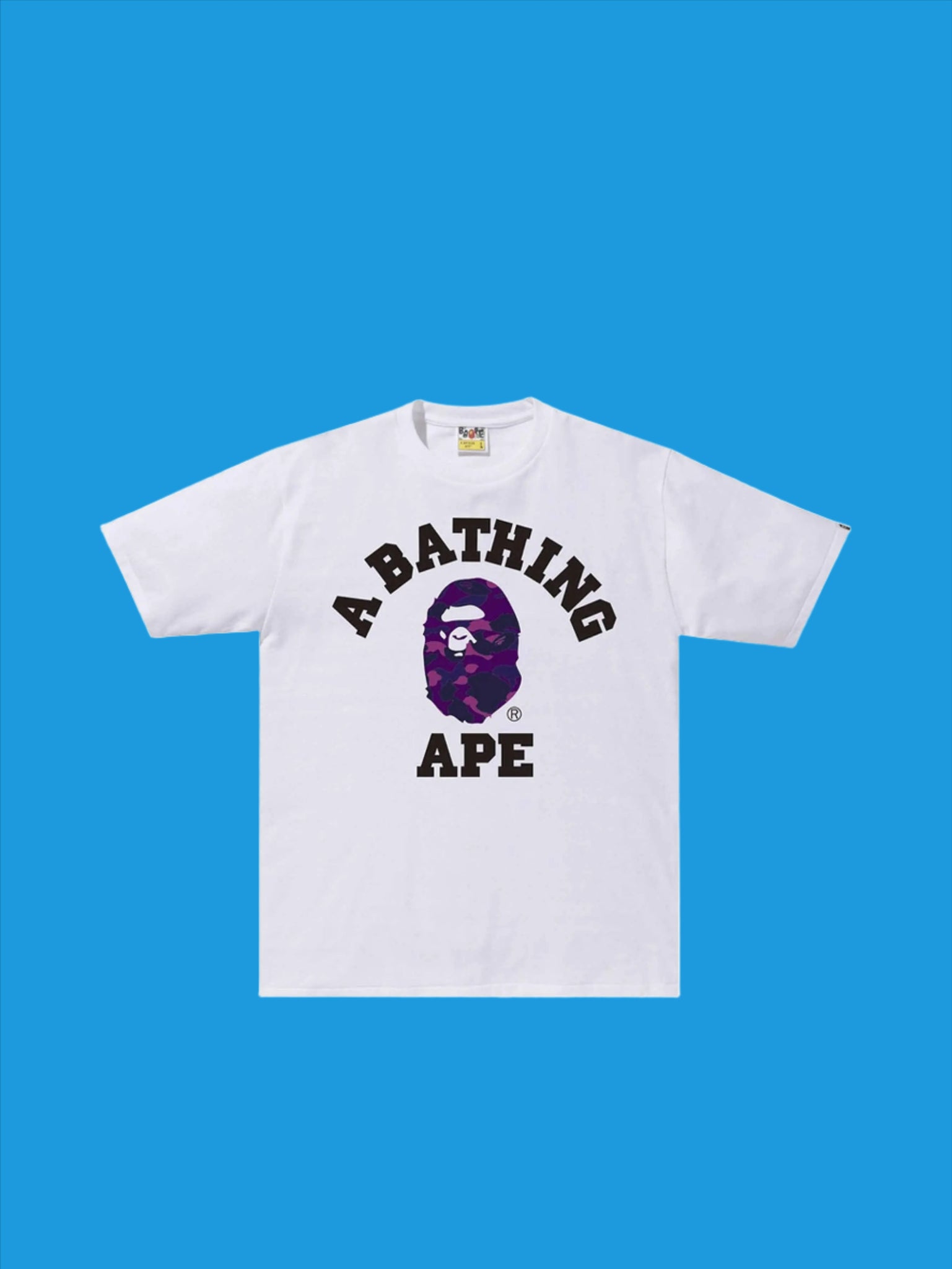 A Bathing Ape Color Camo College Tee White/Purple in Auckland, New Zealand - Shop name