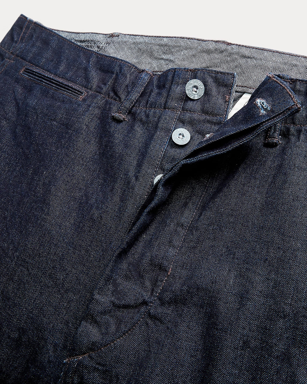 RRL Navy Indigo Rinsed Denim Field Trousers