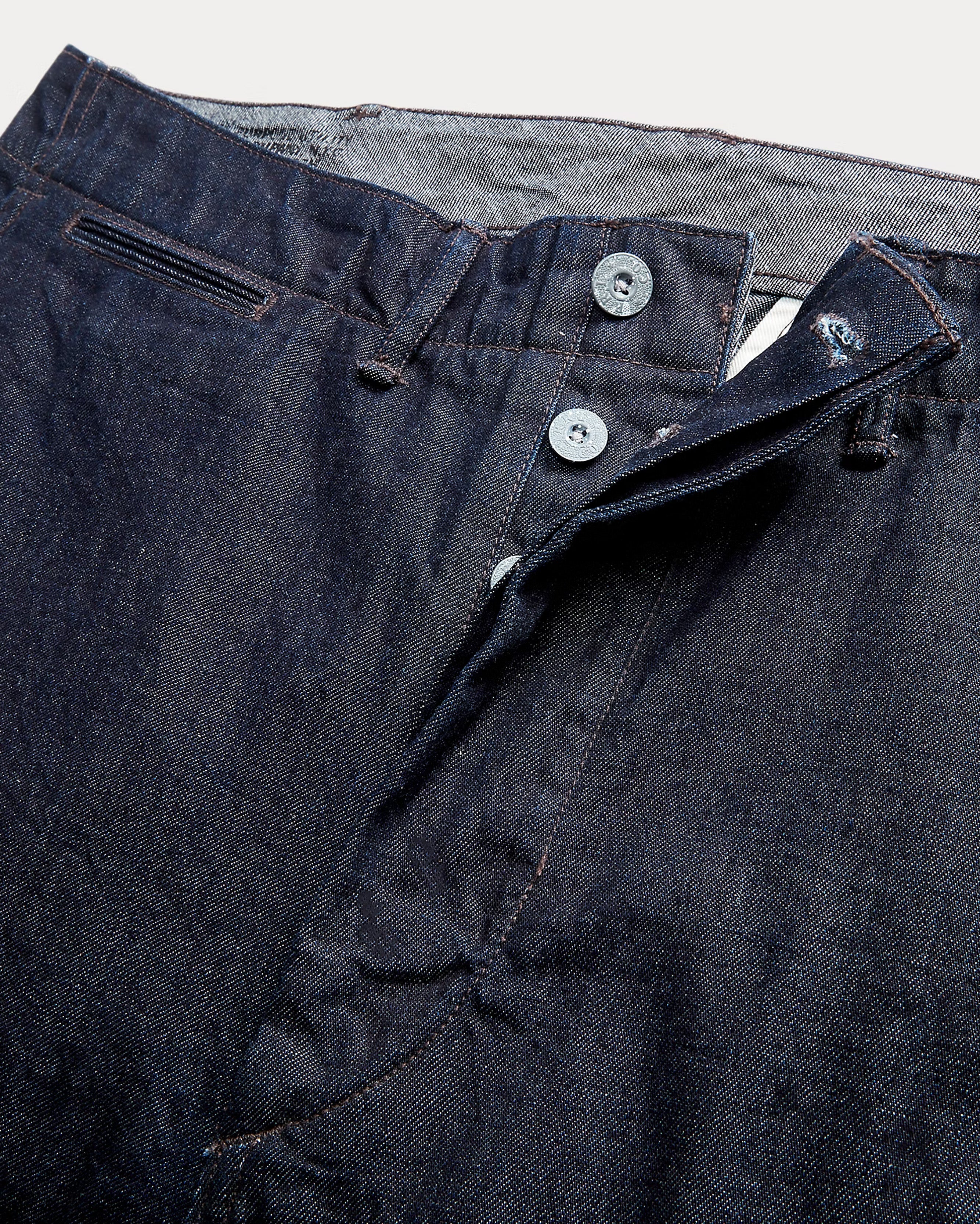 RRL Navy Indigo Rinsed Denim Field Trousers