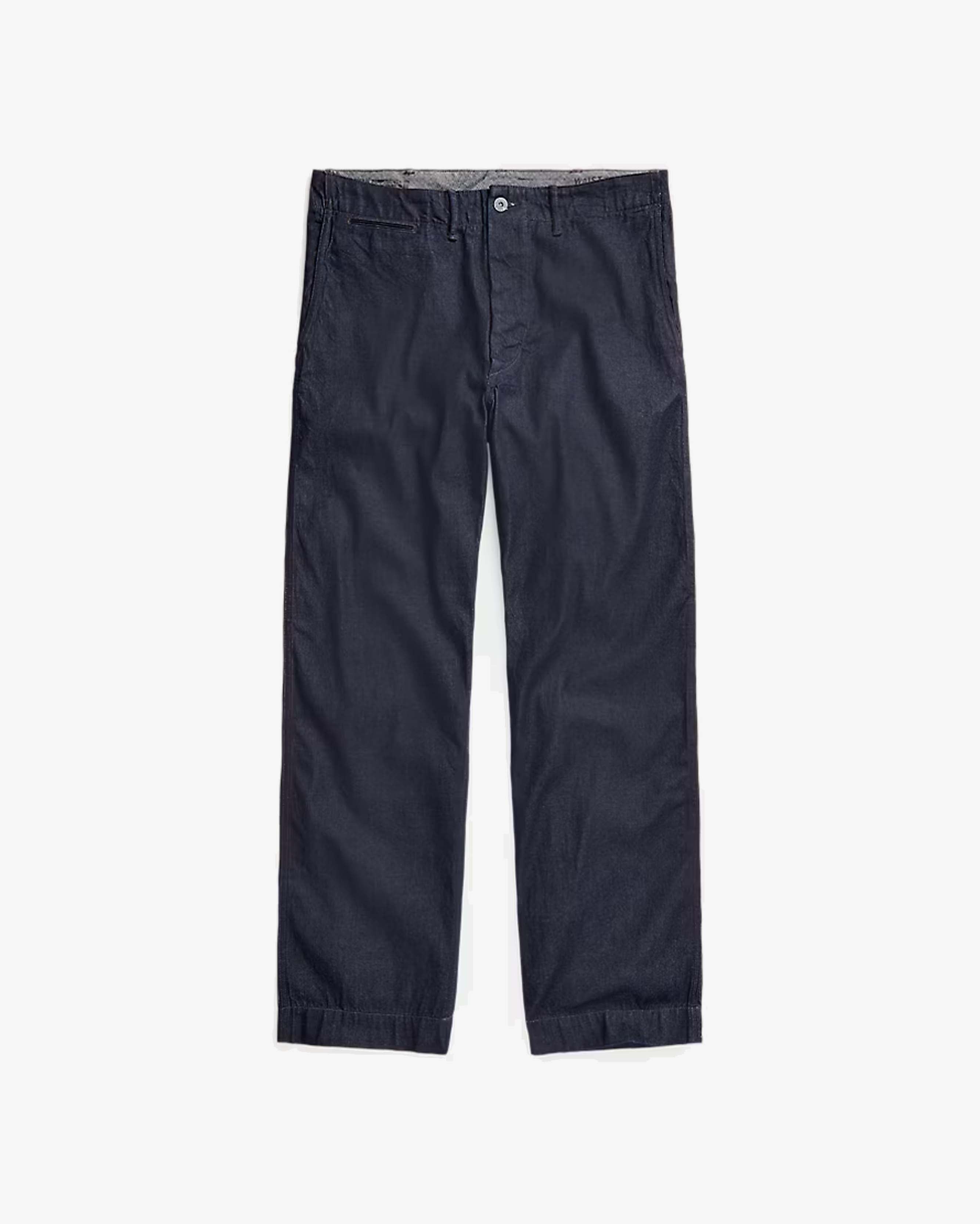 RRL Navy Indigo Rinsed Denim Field Trousers