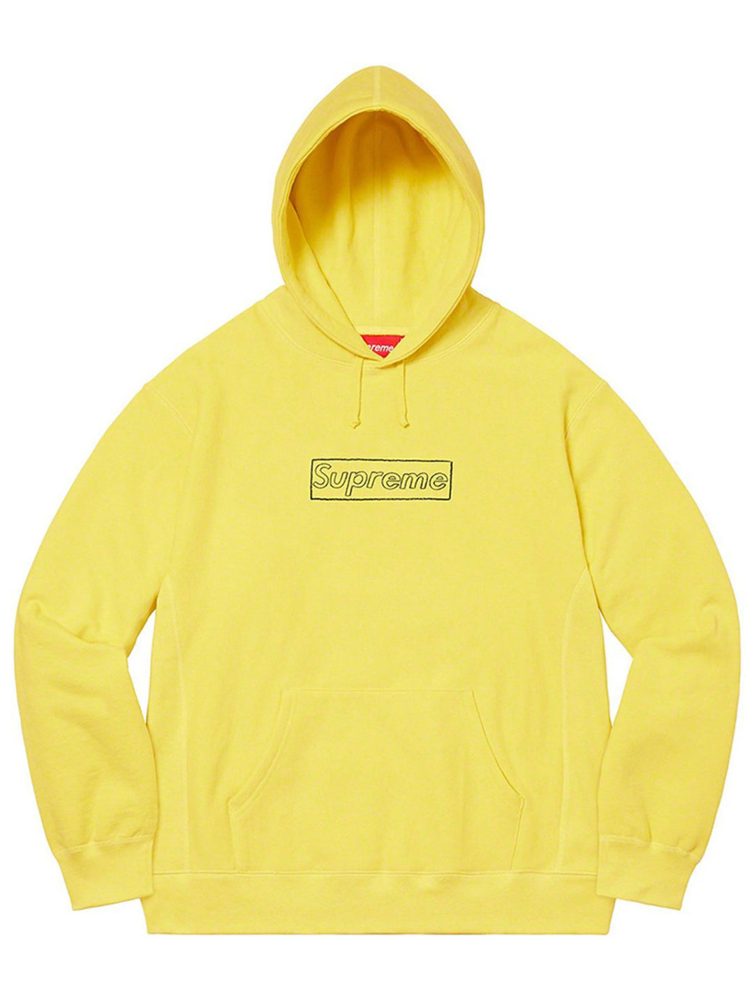 SUPREME KAWS CHALK LOGO HOODIE YELLOW [SS21] Prior