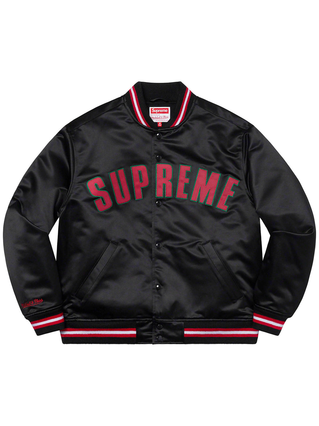 SUPREME MITCHELL & NESS SATIN VARISTY JACKET BLACK [SS21] Prior