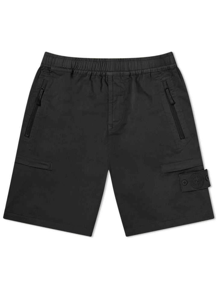 Stone Island Cotton Blend Shorts Black Prior