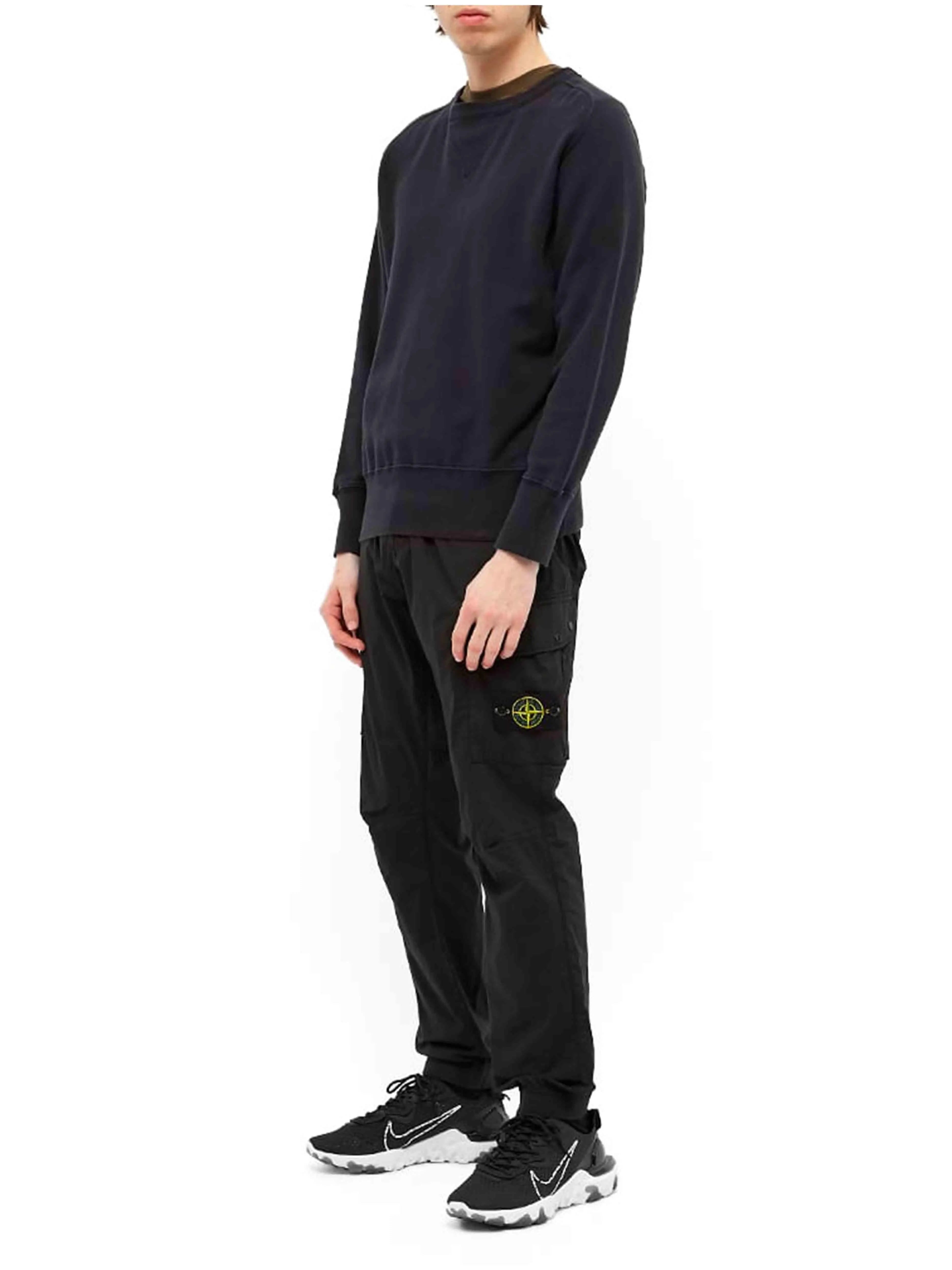 Stone Island Cotton Stretch Cargo Pants Black Prior