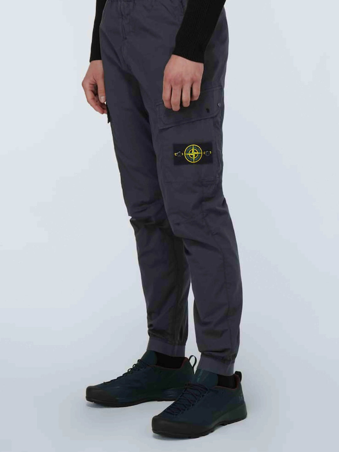 Stone Island Cotton Stretch Cargo Pants Charcoal Prior