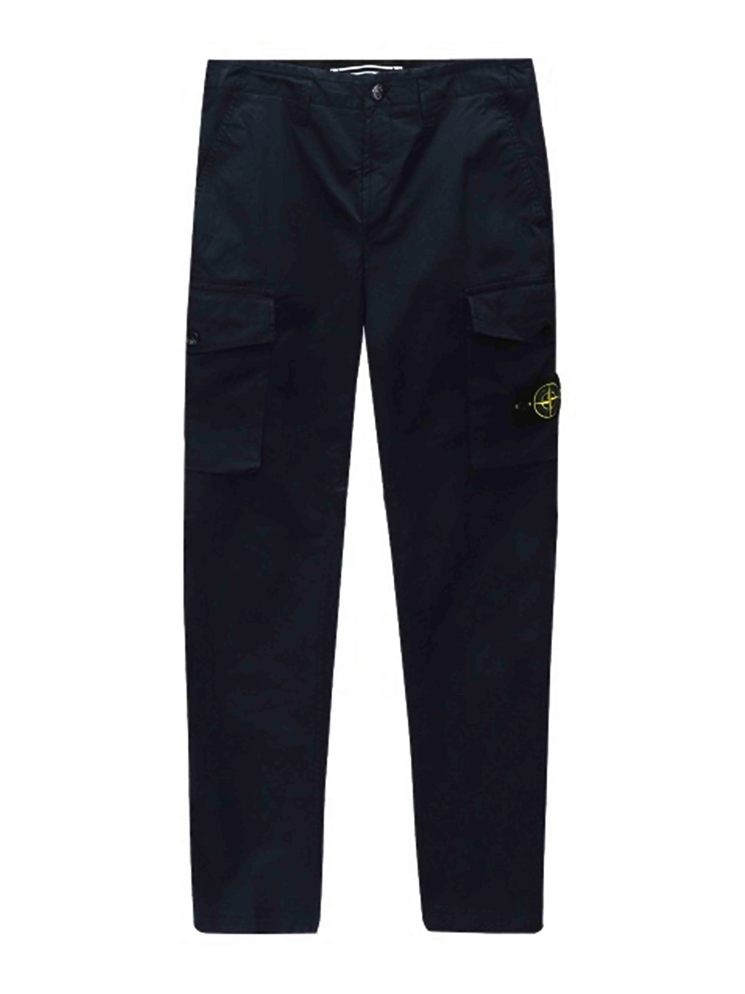 Stone Island Garment Dyed Stretch Cotton Twill Cargo Pants Black Prior