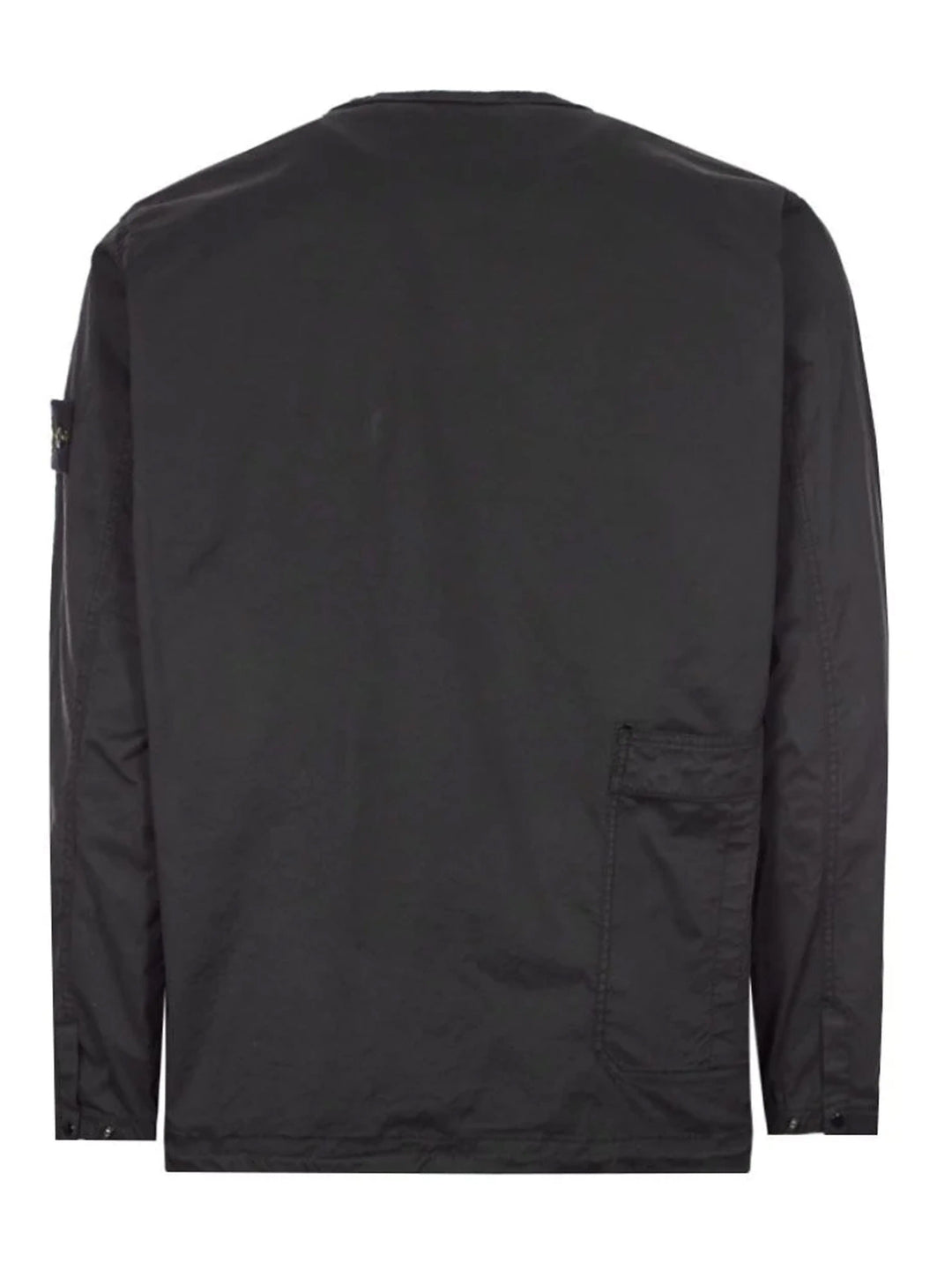 Stone Island Pullover Cotton Twill Crewneck Overshirt Black Prior