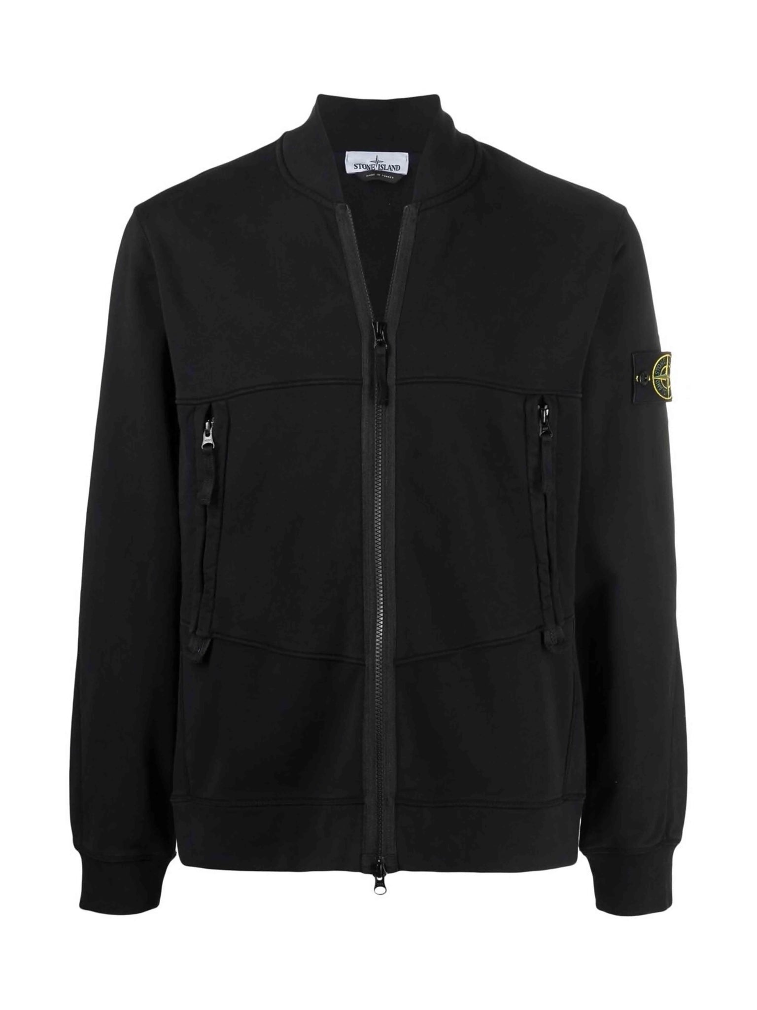 Stone Island Zip Up Bomber Jacket Black Prior